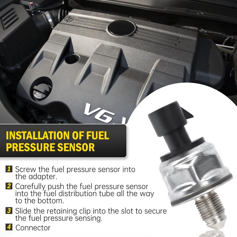 C-Tzu Fuel Pressure Sensor Fuel Injection Fuel Rail Pressure Sensor 12635273 5PP11-4, Suitable for 2011-2017 Chevrolet Equinox Impala, GMC Terrain, Cadillac SRX, Buick Regal and More Models - Image 4